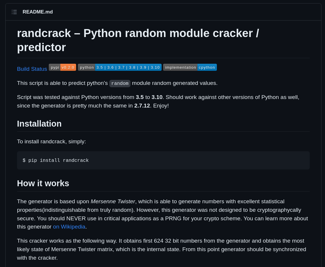 The RandCrack Github Page